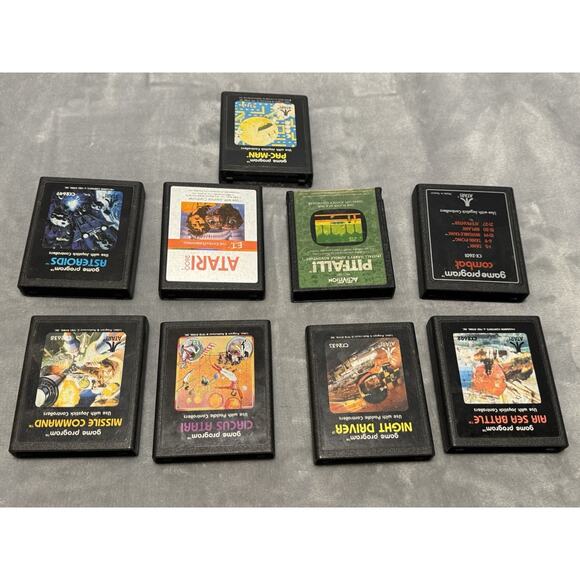 🔥Atari 9 Game Bundle + Game Cabinet Pac-Man/Asteroids/ET/Pitfall + More🔥 - Picture 3 of 3